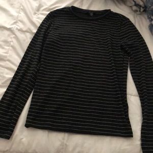 Black with white striped long sleeve